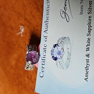 Amethyst and sapphire ring